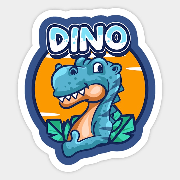 Cute Blue Dino Sticker by Harrisaputra